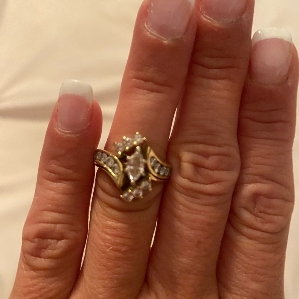 Wedding set 1 ct diamond 14k yellow gold